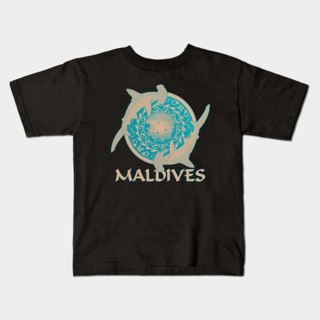 Maldives Hammerhead sharks Kids T-Shirt by NicGrayTees